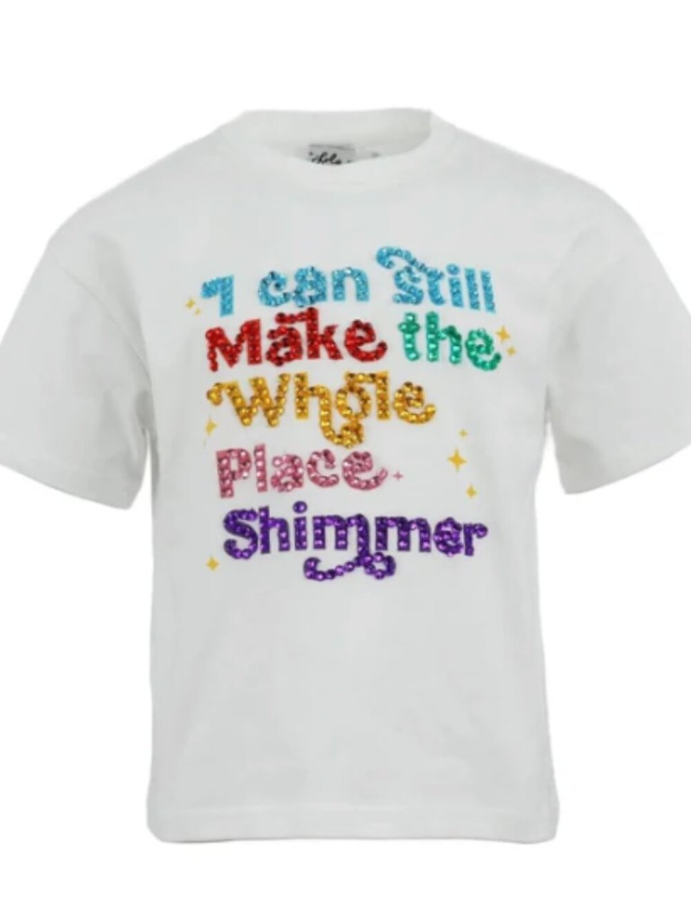 Lola + The Boys -- Shimmer Rainbow Gem Crystal T-shirt